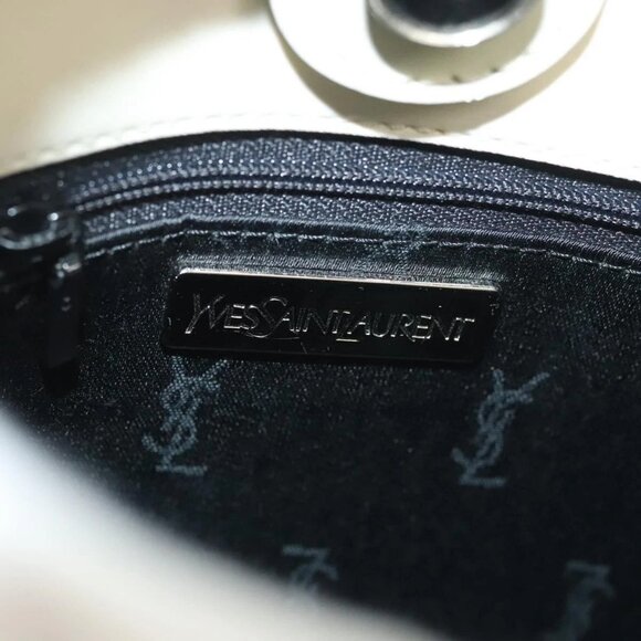 SAINT LAURENT Hand Bag Nylon Beige Auth BA3156 - Picture 10 of 16